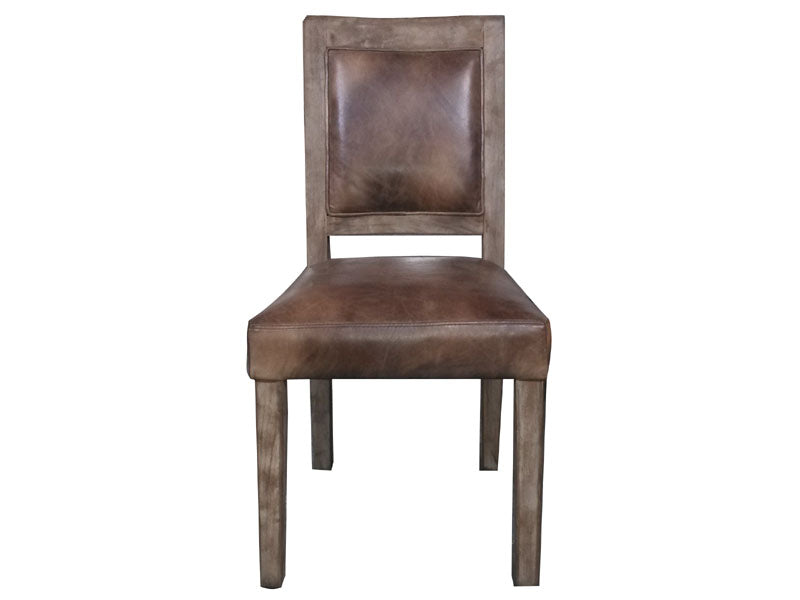 French Style Distressed Oak Wood Dining Chair